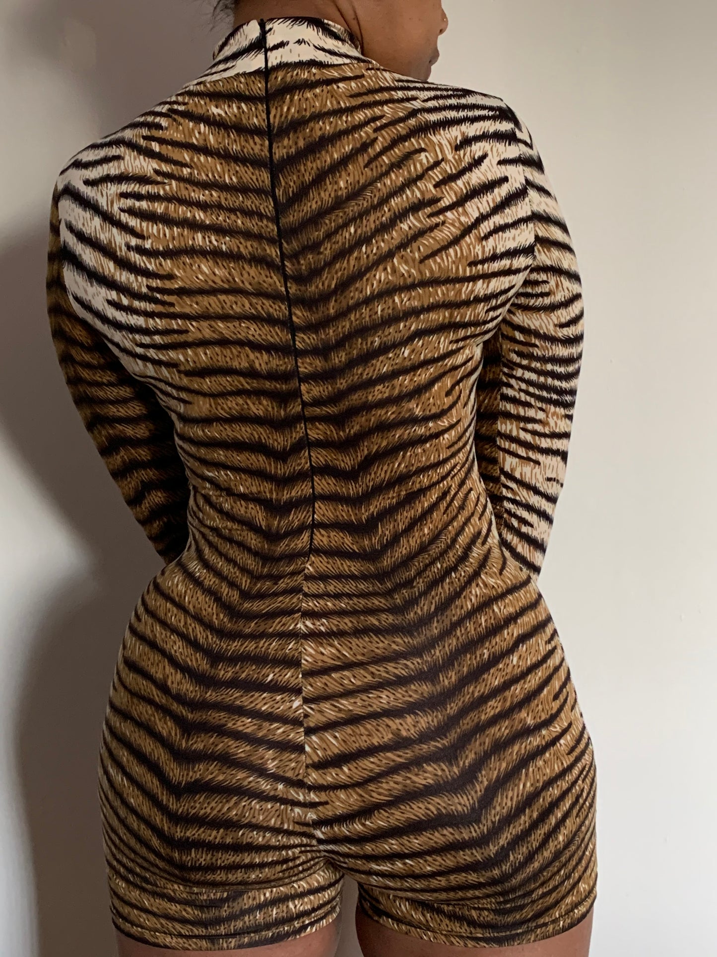 Mock Neck Tiger Romper